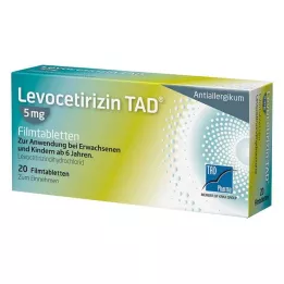 LEVOCETIRIZIN TAD Comprimidos recubiertos con película de 5 mg, 20 uds
