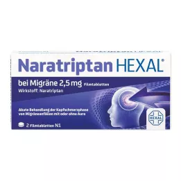 NARATRIPTAN HEXAL para la migraña, comprimidos recubiertos con película de 2,5 mg, 2 uds