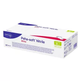 PEHA-SOFT Guantes de nitrilo blancos, no estériles, M, 100 uds