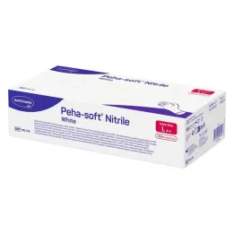 PEHA-SOFT Guantes de nitrilo blancos desechables, no esterilizados, L, 100 uds