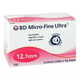 BD MICRO-FINE ULTRA Agujas para bolígrafo 0,33x12,7 mm, 100 uds