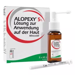 ALOPEXY Solución al 5% para aplicación cutánea, 3X60 ml