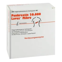 Pancreatina 20000 Laves micro cápsulas gastrorresistentes, 200 st