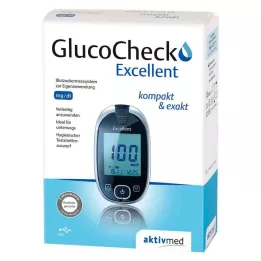 GLUCOCHECK Excelente juego de medidor de glucosa en sangre mg/dl, 1 pieza