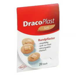 DRACOPLAST Parches suaves de 2,2 cm, redondos, hipoalergénicos, 20 uds