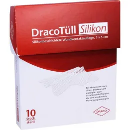 Dracotull Sil.Control de heridas resistente a silicona de 5x5 cm.Edición, 10 piezas