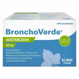 BRONCHOVERDE Expectorante para la tos, comprimidos efervescentes de 50 mg, 20 uds