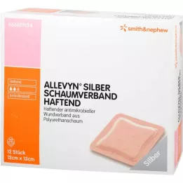 ALLEVYN Pasta de espuma plateada adhesiva de 12 x 13 cm, 12 uds