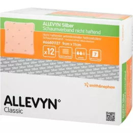 ALLEVYN Pasta de espuma plateada no adhesiva de 9 x 11 cm, 12 uds