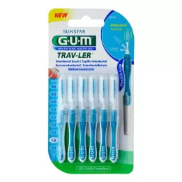 GUM TRAV-LER Tapas interdentales de color azul abeto de 1,6 mm + 6 unidades