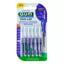 GUM Bandeja-LER 1,2 mm Vela Púrpura Interdental + 6 gorras, 6 pz