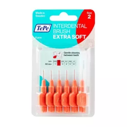 TEPE Cepillo interdental extra suave 0,5 mm ISO 2 rojos, 6 uds