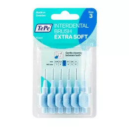 TEPE Cepillo interdental extra suave 0,6 mm ISO 3 azules, 6 uds