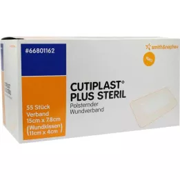 CUTIPLAST Plus Apósito estéril de 7,8 x 15 cm, 55 uds