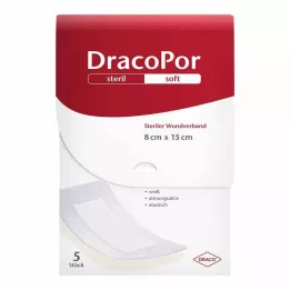 DRACOPOR Apósito para heridas estéril de 8 x 15 cm, 5 uds