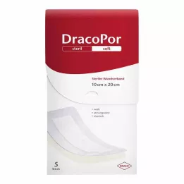 DRACOPOR Apósito para heridas estéril de 10 x 20 cm, 5 uds