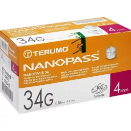 TERUMO NANOPASS Aguja para bolígrafo 34 G 0,18 x 4 mm, 100 uds