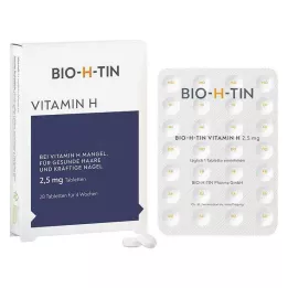 BIO-H-TIN Vitamina H 2,5 mg comprimidos para 4 semanas, 28 uds
