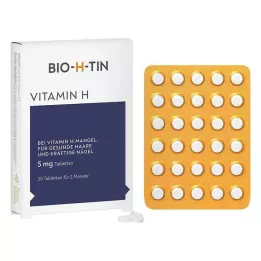 BIO-H-TIN Vitamina H 5 mg para 2 meses comprimidos, 30 uds