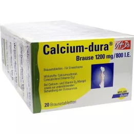 CALCIUM DURA Vitamina D3 efervescente 1200 mg/800 UI, 120 uds