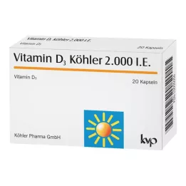 VITAMIN D3 KÖHLER Cápsulas de 2000 UI, 20 uds