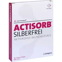 ACTISORB SILBERFREI Carbón activado de 6,5 x 9,5 cm, 10 piezas