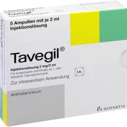 TAVEGIL Solución inyectable 2 mg/2 ml ampollas, 5X2 ml