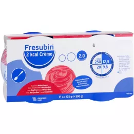 FRESUBIN Crema de Fresa Silvestre de 2 kcal en taza, 4X125 g