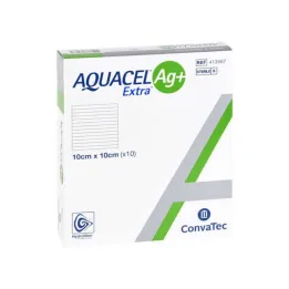 Compresas Aquacel Ag + Extra 10x10 cm, 10 piezas