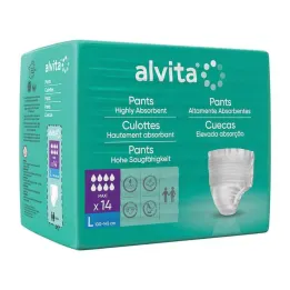 Pantalones de incontinencia Alvita grandes, 14 piezas