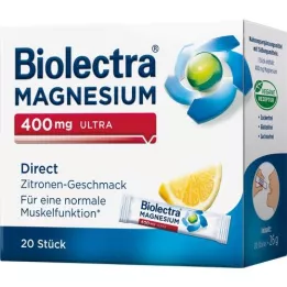 BIOLECTRA Magnesio 400 mg de limón ultra directo, 20 pz
