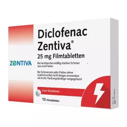 DICLOFENAC Zentiva 25 mg comprimidos recubiertos con película, 10 uds