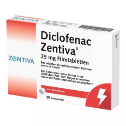 DICLOFENAC Zentiva 25 mg comprimidos recubiertos con película, 20 uds