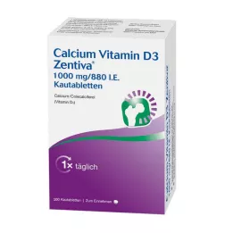 CALCIUM VITAMIN D3 Zentiva 1000 mg/880 UI comprimidos masticables, 100 uds