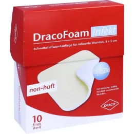 Dracofoam Espuma para el tratamiento de heridas e infecciones, 5x5 cm, 10 unidades