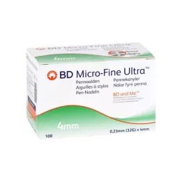 BD MICRO-FINE ULTRA Agujas para bolígrafos de 0,23 x 4 mm, 100 uds