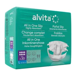 Alvita pantalones de incontinencia todo en uno maxi noche grande, 20 st