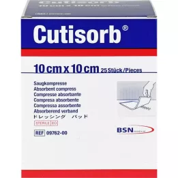 CUTISORB La succión comprime estéril 10x10 cm, 25 pz