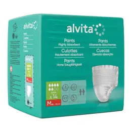 Pantalones de incontinencia Alvita Super Medium, 14 ST