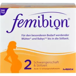Femibion Embarazo 2 D3 + DHA + 400 μg de folato, 2x96 pz