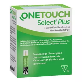 ONE TOUCH Tiras reactivas para medir la glucosa en sangre Select Plus, 50 uds