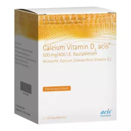 CALCIUM VITAMIN D3 acis 500 mg/400 UI comprimidos masticables, 120 uds
