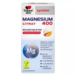 DOPPELHERZ Tabletas efervescentes de magnesio 400, sistema citrato, 24 uds