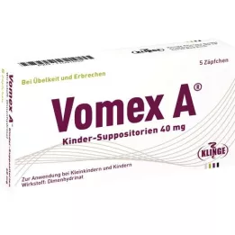 VOMEX Un supositorios infantiles 40 mg, 5 pz