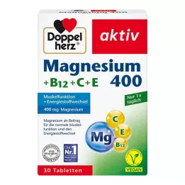 DOPPELHERZ Tabletas de magnesio 400+B12+C+E, 30 uds