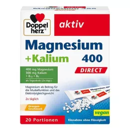 DOPPELHERZ Magnesio+Potasio DIRECT Bolsas porciones, 20 uds