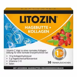 LITOZIN Botella para beber de rosa mosqueta y colágeno, 30 x 25 ml