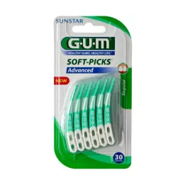 GUM Picks Soft Advanced Regular + Funda de viaje, 30 pz