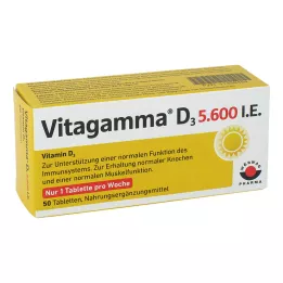 VITAGAMMA D3 5600 UI Vitamina D3 NEM Comprimidos, 50 uds
