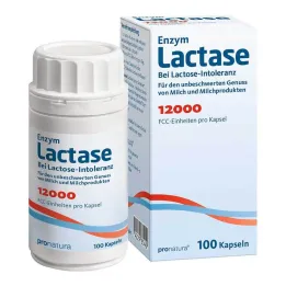 Lactasa 12.000 FCC cápsulas, 100 piezas